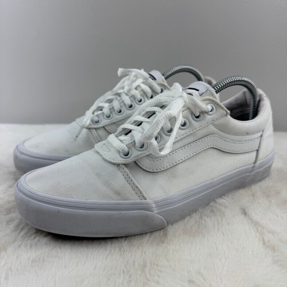 VANS Off The Wall White Leather Low Top Sneakers Mens Size 9